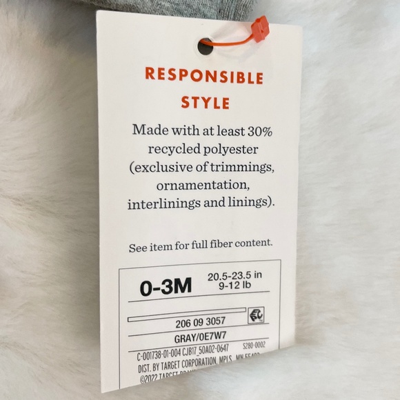 Cat & Jack Gray Playsuit "Feeling Nap-Tastic" Snap Leg Closure 0-3M - NWT - Picture 10 of 10